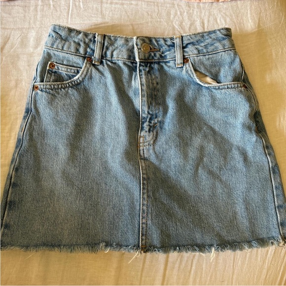 Topshop Light Blue A-Line Denim Skirt - Picture 4 of 4